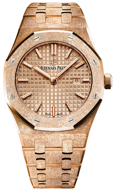 AP 67653OR.GG.1263OR.02 - Audemars Piguet Royal Oak Ladies' Watch Frosted Pink Gold Dial Rose Gold (arb1198)