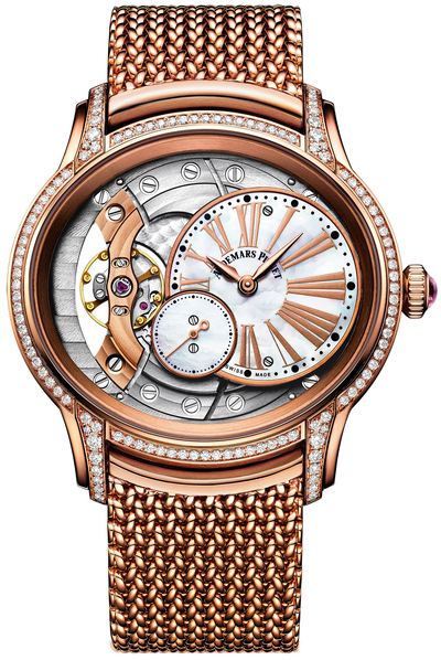 Audemars Piguet Millenary Hand Wound Mother of Pearl Dial Ladies Watch, Model: 77247OR.ZZ.1272OR.01 (arb1201)