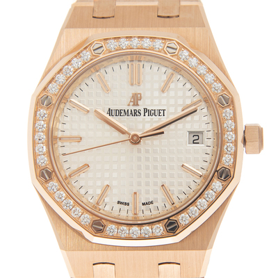 Audemars Piguet Royal Oak Automatic Diamond White Dial Ladies Watch 77351OR.ZZ.1261OR.01 (arb403)