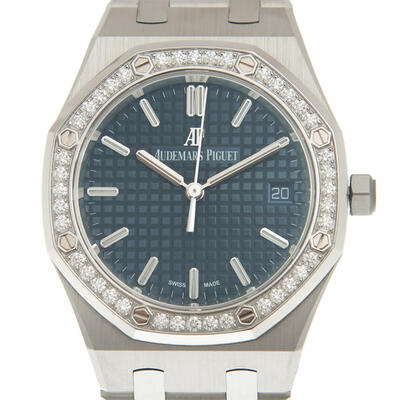 Audemars Piguet 77351ST.ZZ.1261ST.01 Royal Oak Automatic Diamond Blue Dial Ladies Watch (blue, arb404)