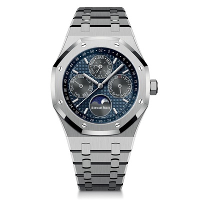 Audemars Piguet Royal Oak Perpetual Automatic Blue Dial Mens Watch 26574TI.OO.1220TI.01 (blue, arb621)