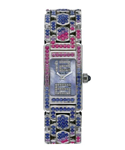Luxury Women's Watch Audemars Piguet Promesse in White Gold with Multi-Colored Sapphires - Article 67465BC.YY.1189BC.02 (blue, arb1174)