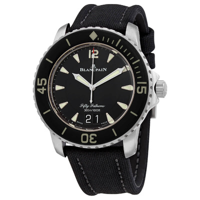 Blancpain 5050-12B30-B52A Fifty Fathoms Mens Automatic Date Watch Black Dial (black, arb1221)