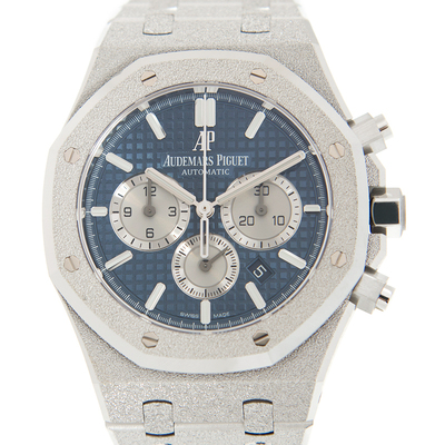 Audemars Piguet Royal Oak Chrono Frosted White Gold AP26331BC.GG.1224BC 26331BC.GG.1224BC.02 (blue, arb567)