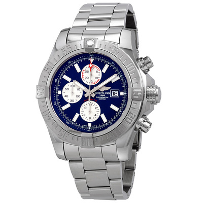 Pre-owned Breitling Super Avenger II Chronograph Automatic Mariner Blue Dial Mens Watch A13371111C1A0 A13371111C1A1 (blue, arb7166)