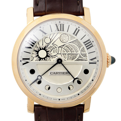 Cartier Rotonde White Galvanized guilloche Dial Mens Watch W1556243 (black, arb2079)