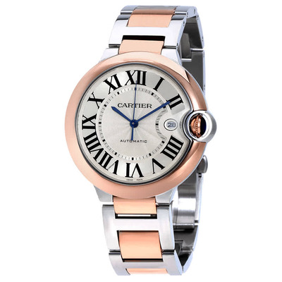 Cartier Ballon Bleu De Cartier Mens Automatic Watch W2BB0004 with Guilloche Dial, 18kt Rose Gold Bracelet (arb2083)
