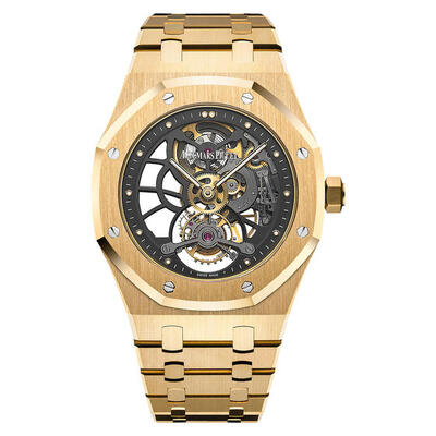 Audemars Piguet Men's Royal Oak Tourbillon Extra-Thin 18K Yellow Gold Slate Grey Skeleton Dial Watch Ref: 26513BA.OO.1220BA 26513BA.OO.1220BA.01 (arb874)