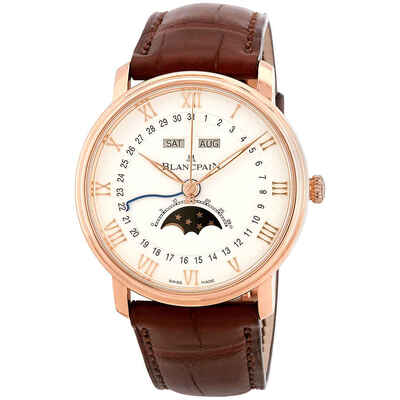 Blancpain Villeret Moonphase White Dial Mens Watch, Model: 6654-3642-55B (brown, arb1500)