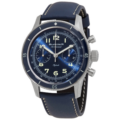 Men's Blancpain Air Command Chronograph Automatic Blue Dial Watch AC02 12B40 63B (blue, arb1520)