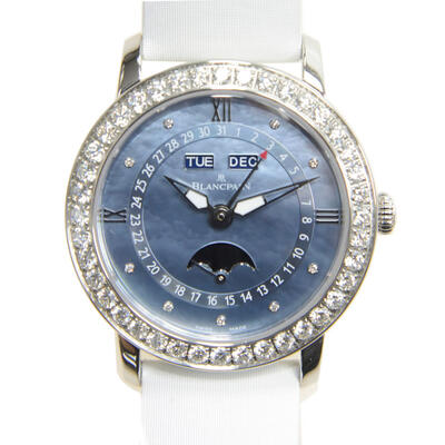 3663-4654L-52B Blancpain Women Complete Calendar Moon Phase Automatic Diamond Watch (blue, arb430)