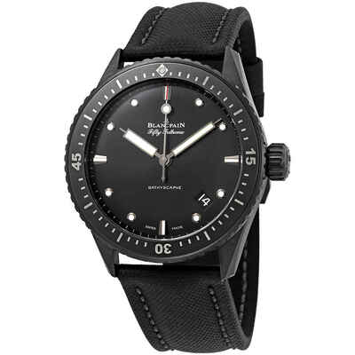 Blancpain 5000-0130-B52A: Fifty Fathoms Bathyscaphe Automatic Mens Dive Watch (black, arb433)