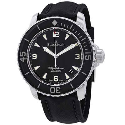 Blancpain 5015-1130-52A: Fifty Fathoms Automatique Black Dial Mens Watch (black, arb1210)