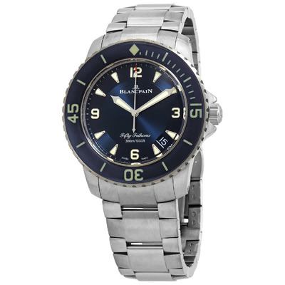 Blancpain Fifty Fathoms Automatic Blue Dial Mens Watch 5015-12B46-98 5015 12B40 98 (blue, arb1213)