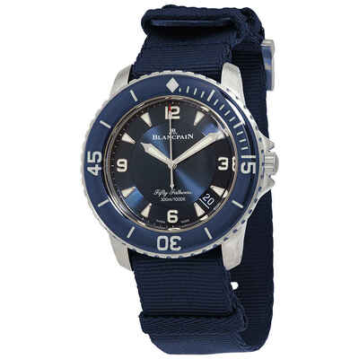 Blancpain Fifty Fathoms Automatic Blue Dial Mens Watch 5015-12B40 5015-12B40-NAOA (blue, arb1214)