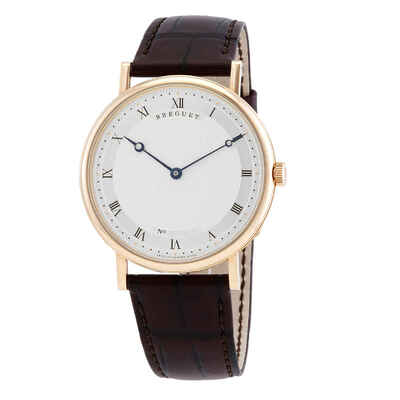 Breguet Classique Mens Watch 5157br/11/9v6: Rose Gold Case, Brown Crocodile Strap, Silver Dial (black, arb1364)