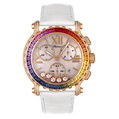 Chopard Happy Sport Chrono 283582-5015 Ladies Quartz Watch Diamond Dial Rose Gold (arb2379)