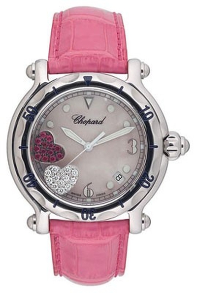 Chopard Happy Sport Diamond Ruby Heart Ladies Watch, Article 28/8950 (blue, arb2398)