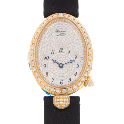Breguet Reine de Naples Diamond Pave Dial Black Satin Ladies Watch 8928BA8D844DD0D 8928BA/8D/844.DD0D (black, arb1544)