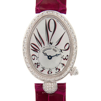Breguet Reine de Naples Automatic Ladies Watch 8928BB/5P - White Gold, Pink Leather Strap, Mother of Pearl Dial 8928BB/5P/944.DD0D (blue, arb1547)