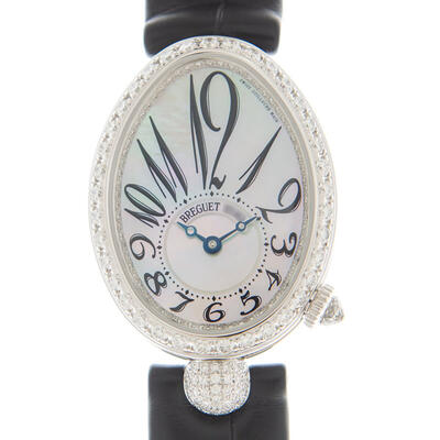 Breguet Reine De Naples Automatic Diamond White Dial 24mm Oval Ladies Watch, Ref: 8928BB5W944DD0D3L (black, arb1549)