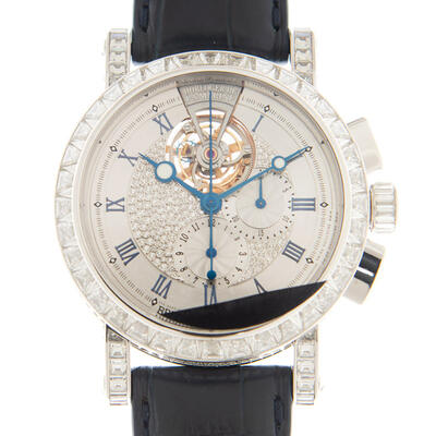 Breguet Marine Tourbillon Hand Wind Diamond Silver Dial Mens Watch 5839BB/6D/9ZU/DD0D (blue, arb968)