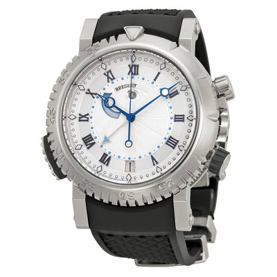 Breguet Marine Royal Silver Dial Black Rubber Mens Watch 5847BB/12/5ZV (black, arb969)