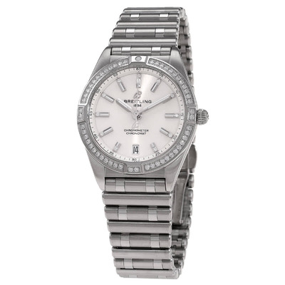 Breitling Quartz Chronomat Diamond White Dial Ladies Watch A77310591A1A1 (arb1732)