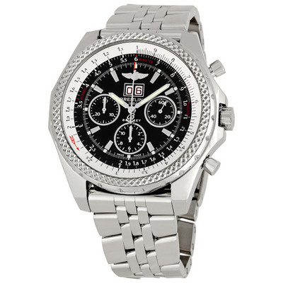 Pre-owned Breitling Bentley Chronograph Automatic Black Dial Mens Watch - Item: a4436212-b859ss (black, arb7119)