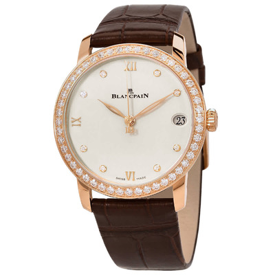 Blancpain Villeret Automatic Diamond Unisex Watch 6127-2987-55A (beige, arb951)