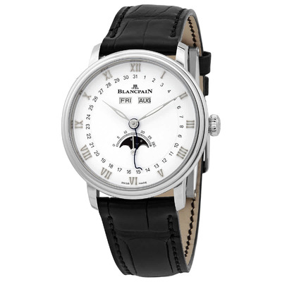 Blancpain Villeret Ultraplate 6264-1127-55B Automatic Mens White Dial Watch 6264 1127 55B (black, arb645)