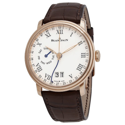 Blancpain Villeret Automatic White Dial Mens Watch Article:6637-3631-55B (brown, arb656)