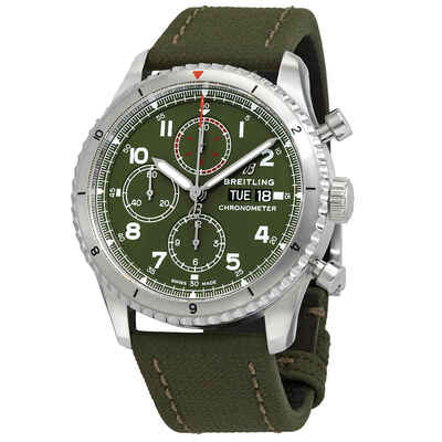 Breitling Aviator 8 Curtiss Warhawk Chronograph Automatic Green Dial Mens Watch A133161A1L1X2 (beige, arb23542)
