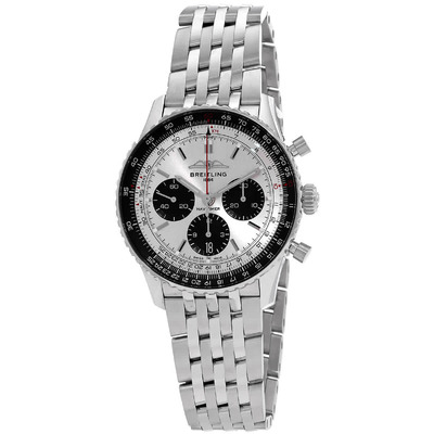 Men's Breitling Navitimer B01 Chronograph Automatic Silver Dial, AB0138241G1A1 (black, arb1312)