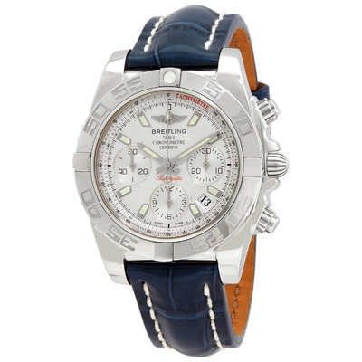 Breitling Chronomat 41 Chronograph Automatic Silver Dial Mens Watch AB014012/G711.718P.A18BA.1 (blue, arb1075)