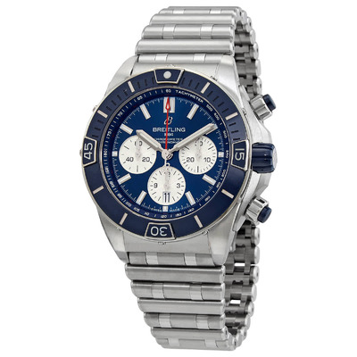 Breitling Super Chronomat B01 Chronograph Automatic Blue Dial Mens Watch AB0136161C1A1 (blue, arb1298)