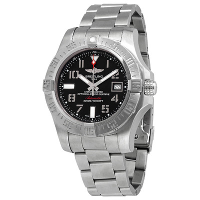 Breitling Avenger II Seawolf Mens Black Dial Automatic Chronometer Watch BC31/169A A17331101B2A1 (black, arb1109)