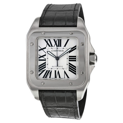 Pre-owned Cartier Santos 100 Large Mens Watch w20073x8 (black, arb21531)