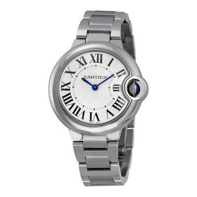 Cartier Ballon Bleu W6920084 Silver Dial Stainless Steel Ladies Watch (blue, arb2892)