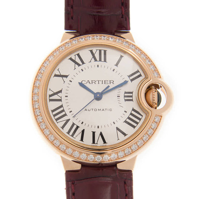 Cartier Ballon Bleu Automatic 18kt Rose Gold Diamond Watch WJBB0033 (black, arb2604)