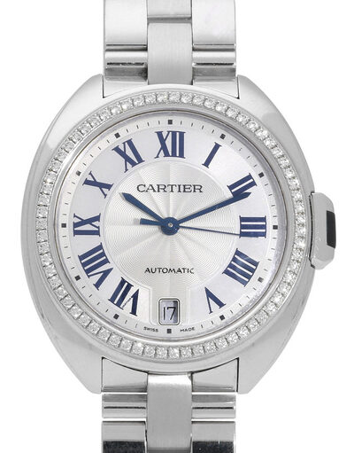 Cartier Cle Flinque White Gold Ladies Watch WJCL0007 (blue, arb2611)