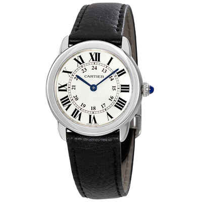 WSRN0019 Cartier Ronde Solo Silvered Light Opaline Dial Ladies Watch (black, arb2293)