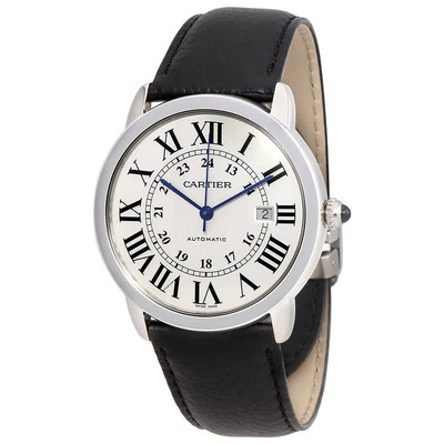 Cartier Ronde Solo WSRN0022 Automatic Mens Silvered Opaline Dial Watch (black, arb2295)
