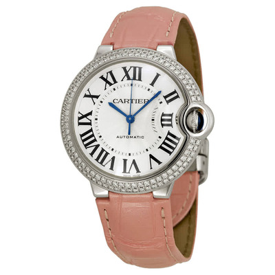 Cartier Ballon Bleu de Cartier Medium Watch 18kt White Gold Silvered Opaline Dial WE900651 (black, arb2233)