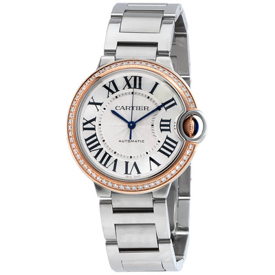 Cartier Ballon Bleu Automatic 18Kt Rose Gold Diamond Steel Ladies Watch WE902081 (black, arb2251)
