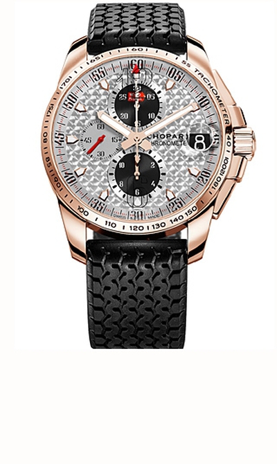 Chopard Mille Miglia GT XL 161268-5007 Silver Dial Chronograph Rose Gold Rubber Mens Watch (black, arb1479)