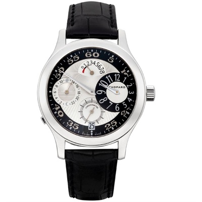 Chopard LUC Hand Wind Black Dial Mens Watch - Reference: 161874-1001, White Gold Case, Alligator Strap (black, arb1496)