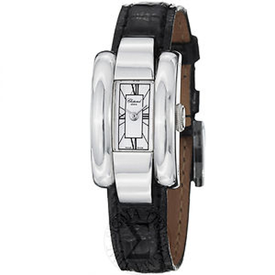 Chopard La Strada Watch 417404-1001 White Dial Black Leather Strap Ladies (black, arb1699)