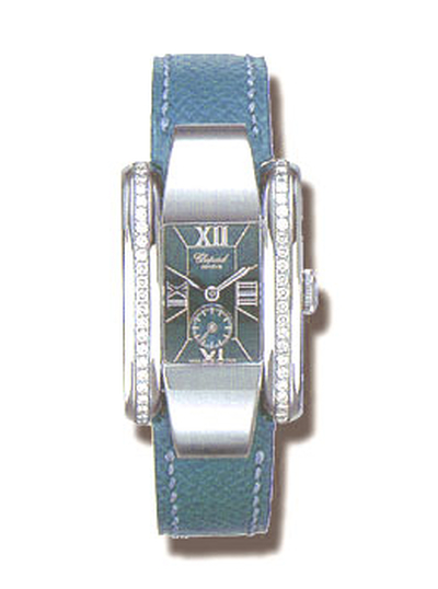 Chopard La Strada Ladies Watch - 34mm Steel Blue Dial with Diamond Bezel and Roman Numerals 41/8412 (blue, arb2569)