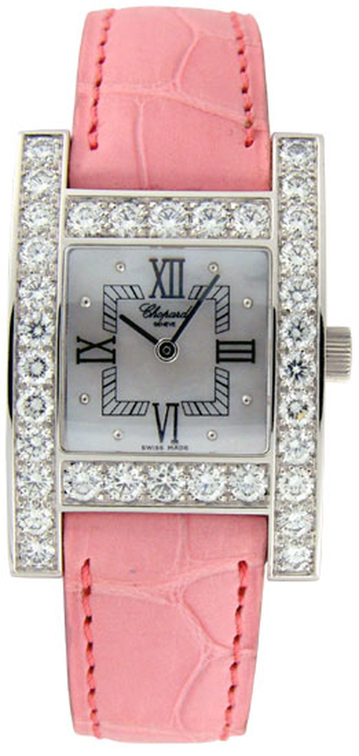 Chopard H Diamond 18kt White Gold Pink Ladies Watch (Article: 13/6621) (blue, arb1614)